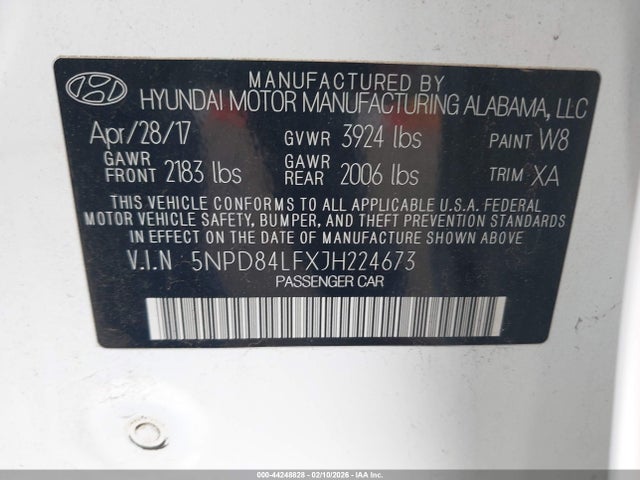 5NPD84LFXJH224673 Hyundai ELANTRA SEL
