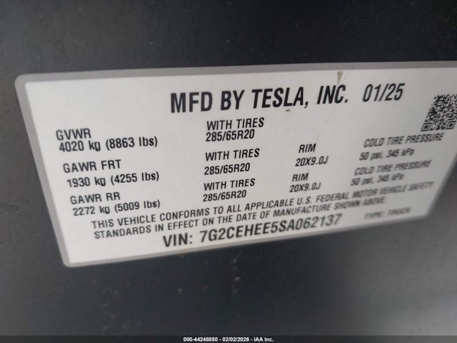 Tesla Cybertruck Cyberbeast 2025 7G2CEHEE5SA062137 Image 9