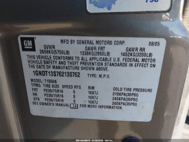 2006 CHEVROLET TRAILBLAZER 1GNDT13S762130762 Photo 8