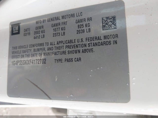 1G4PS5SKXF4172702 Buick Verano Leather Group
