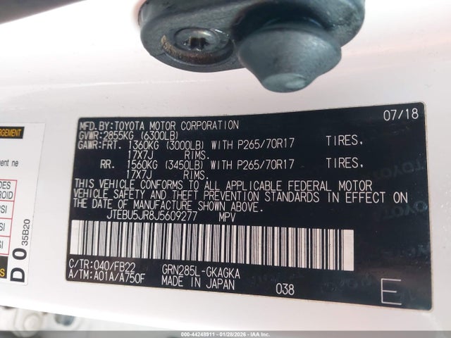 JTEBU5JR8J5609277 Toyota 4RUNNER SR5