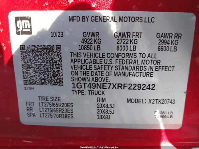 1GT49NE7XRF229242 GMC Sierra 2500hd 4wd Standard Bed Slt