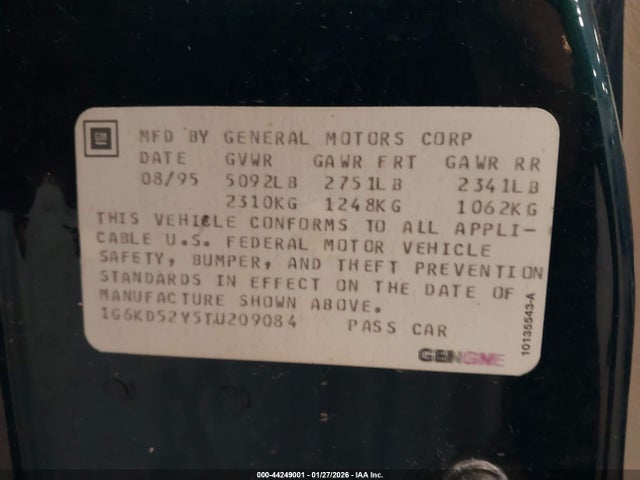 1996 CADILLAC DEVILLE 1G6KD52Y5TU209084 Photo 8