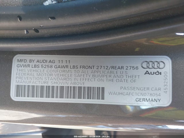 2012 AUDI A6 WAUHGAFC1CN078054 Photo 8