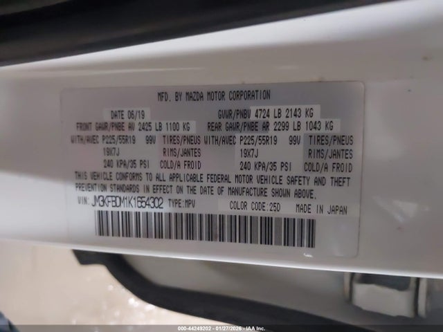 Продажа на аукционе авто 2019 Mazda Cx-5 Grand Touring, vin: JM3KFBDM1K1654302, номер лота: 44249202
