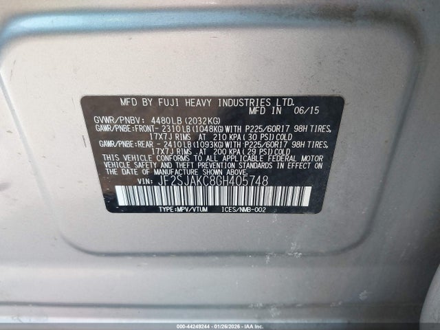 Subaru Forester 2.5i Limited 2016 JF2SJAKC8GH405748 Image 9