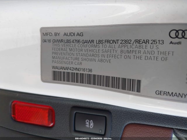 WAUANAF42HN016136 Audi A4 2.0t Premium