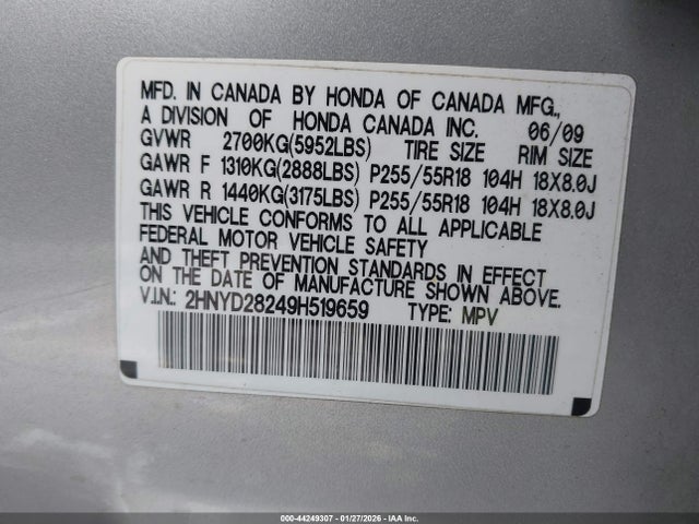 2009 ACURA MDX 2HNYD28249H519659 Photo 8