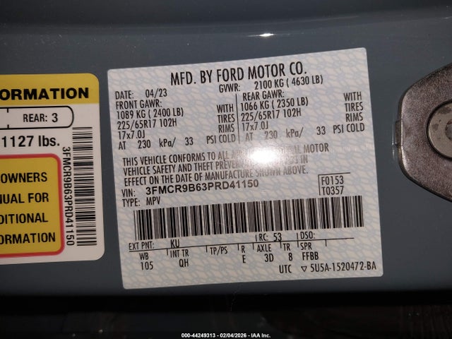 2023 FORD BRONCO SPORT 3FMCR9B63PRD41150 Photo 8