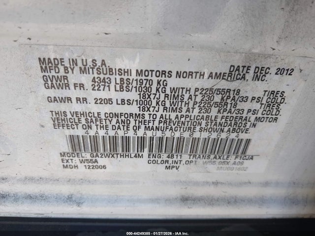 2013 MITSUBISHI OUTLANDER SPORT 4A4AP4AU5DE012624 Photo 8