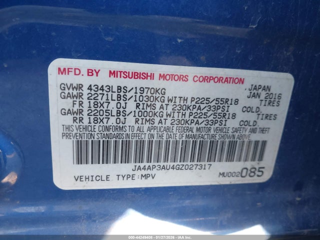 2016 MITSUBISHI OUTLANDER SPORT JA4AP3AU4GZ027317 Photo 8