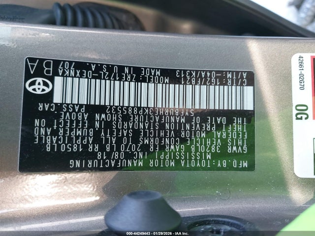 5YFBURHE3KP885532 Toyota COROLLA LE