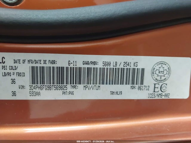 2011 DODGE JOURNEY 3D4PH6FG9BT569825 Photo 8