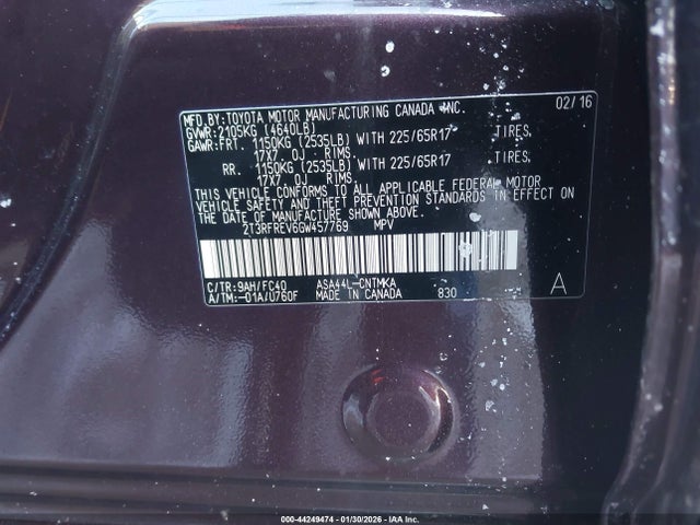 Toyota Rav4 Xle 2016 2T3RFREV6GW457769 Image 9