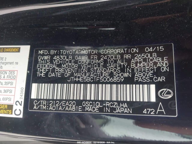 2015 LEXUS RC 350 JTHHE5BC1F5006859 Photo 8