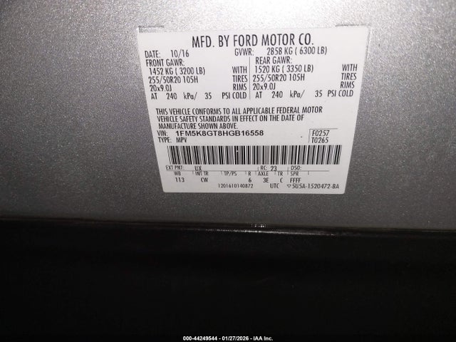1FM5K8GT8HGB16558 Ford EXPLORER SPORT