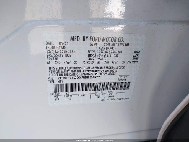 2FMPK4G9XRBB24577 Ford EDGE SE