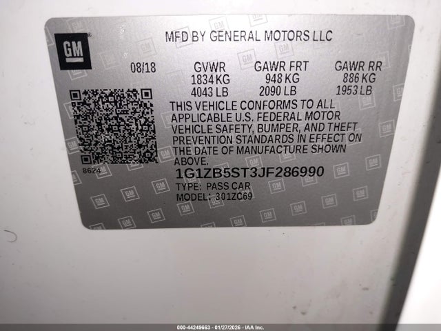 1G1ZB5ST3JF286990 Chevrolet Malibu 1ls