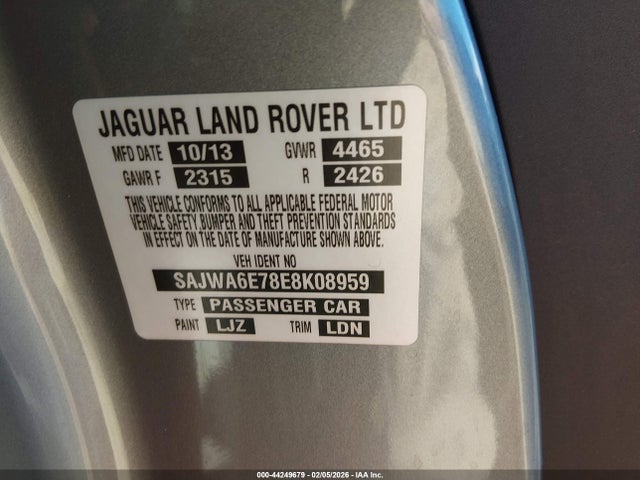 2014 JAGUAR F-TYPE SAJWA6E78E8K08959 Photo 8