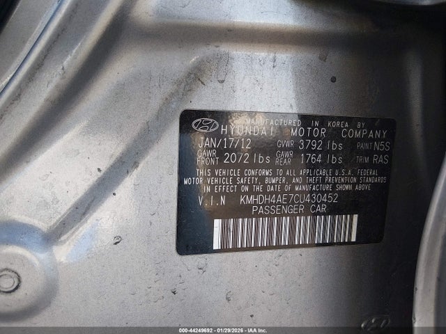 2012 HYUNDAI ELANTRA KMHDH4AE7CU430452 Photo 8