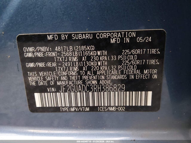 Subaru Crosstrek Premium 2024 JF2GUADC3RH386829 Image 9