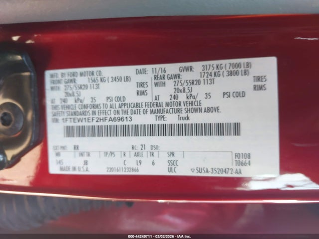 2017 FORD F-150 1FTEW1EF2HFA69613 Photo 8