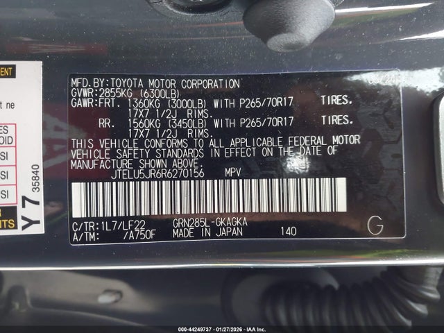 JTELU5JR6R6270156 Toyota 4runner Trd Pro