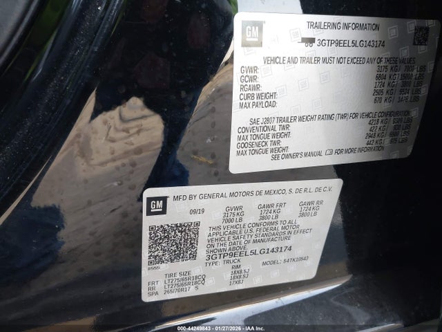 3GTP9EEL5LG143174 GMC Sierra 1500 4wd Short Box At4