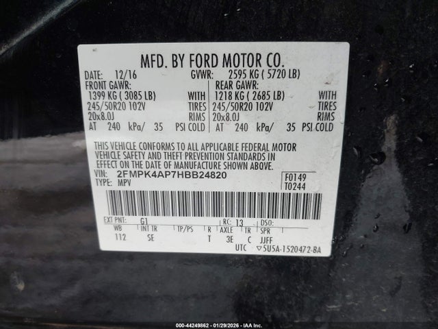 2017 FORD EDGE 2FMPK4AP7HBB24820 Photo 8