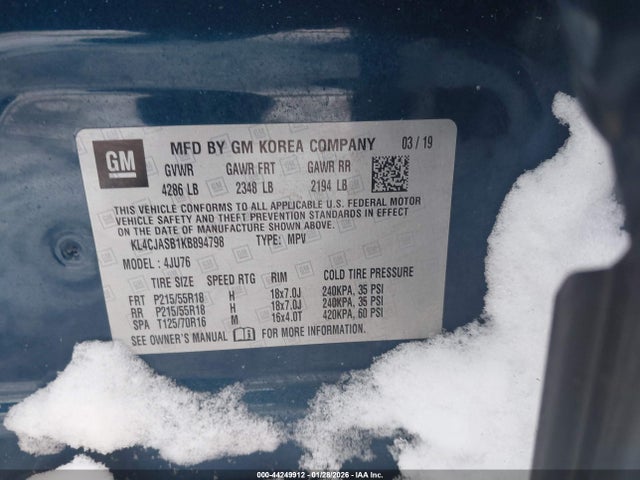 Aukcja sprzedaży 2019 Buick Encore Fwd Preferred, vin: KL4CJASB1KB894798, numer aukcji: 44249912