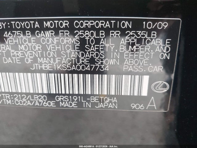 2010 LEXUS GS 350 JTHBE1KS5A0047734 Photo 8
