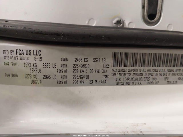 1C4PJMDX9LD515795 Jeep Cherokee Limited 4x4