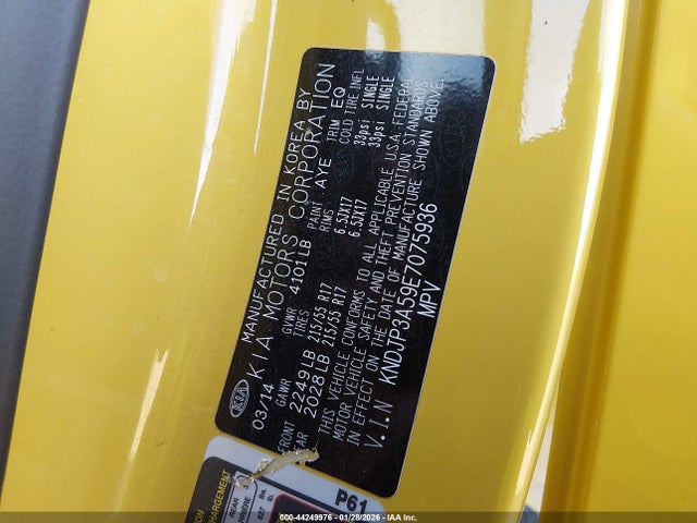 KIA SOUL + 2014 KNDJP3A59E7075936 Image 9