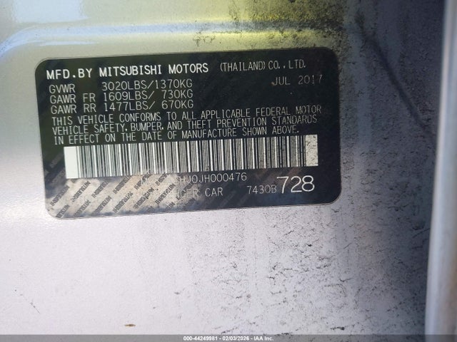 2018 MITSUBISHI MIRAGE ML32A3HJ0JH000476 Photo 8