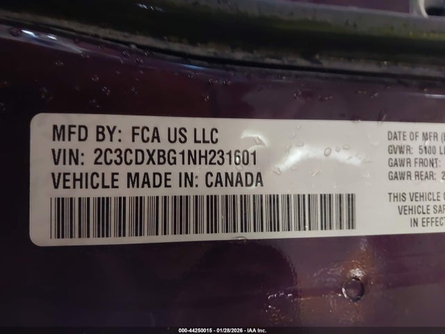 Продаж на аукціоні авто 2022 Dodge Charger Sxt Rwd, vin: 2C3CDXBG1NH231601, номер лоту: 44250015