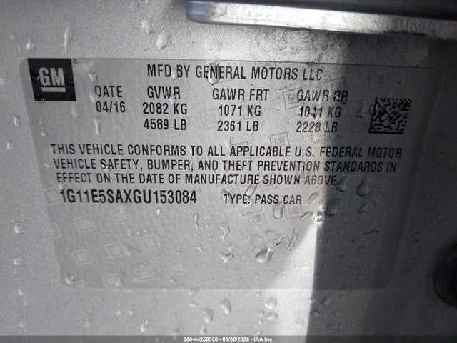 1G11E5SAXGU153084 Chevrolet Malibu Limited Ltz