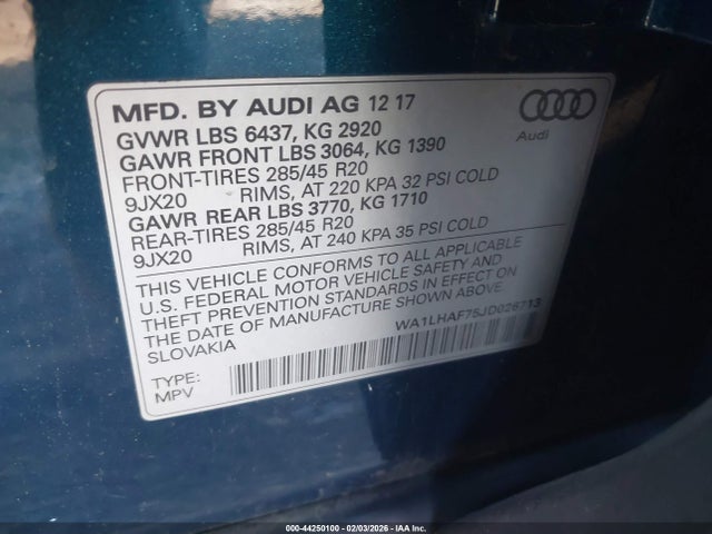 2018 AUDI Q7 WA1LHAF75JD026713 Photo 8