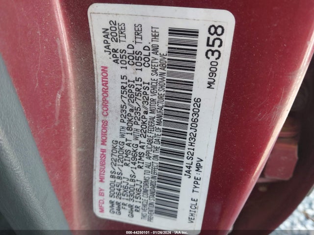 2002 MITSUBISHI MONTERO SPORT JA4LS21H32J063026 Photo 8