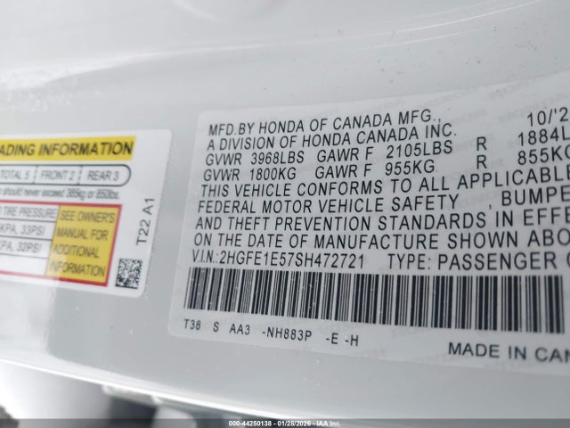 2025 HONDA CIVIC SI 2HGFE1E57SH472721 Photo 8