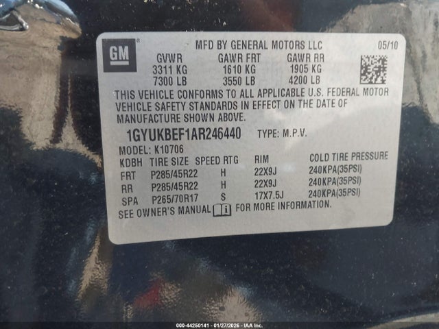 2010 CADILLAC ESCALADE 1GYUKBEF1AR246440 Photo 8