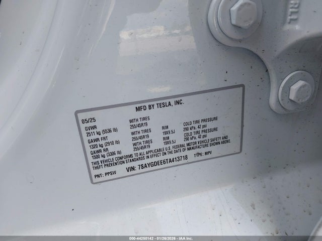 7SAYGDEE6TA413718 Tesla Model Y Long Range Launch Series/premium All-wheel Drive