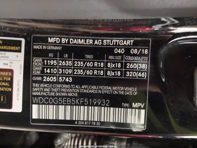 2019 MERCEDES-BENZ GLC 350E WDC0G5EB5KF519932 Photo 8