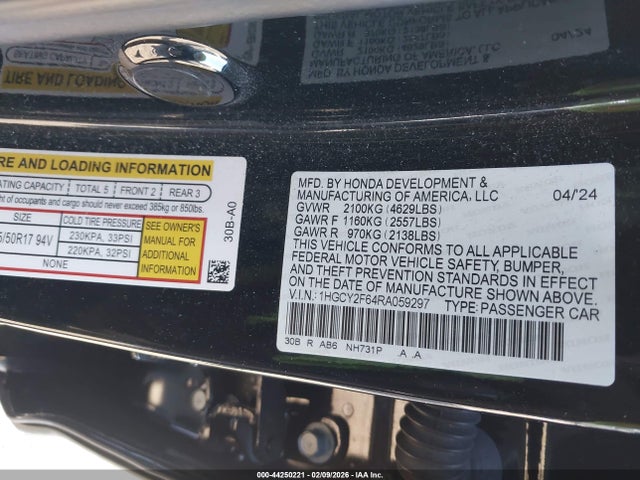 2024 HONDA ACCORD HYBRID 1HGCY2F64RA059297 Photo 8