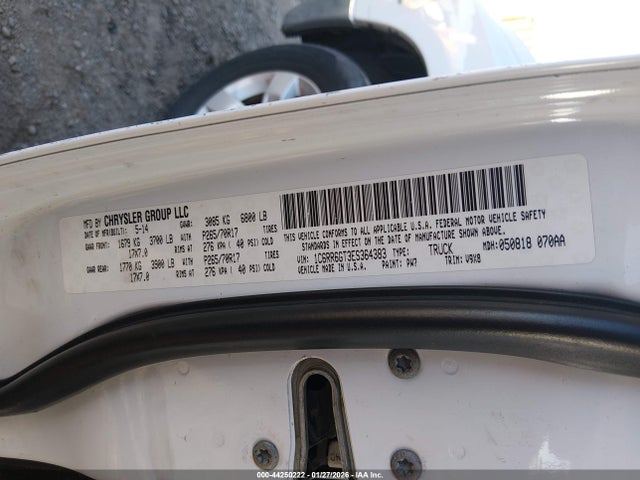 Продаж на аукціоні авто 2014 Ram 1500 Slt, vin: 1C6RR6GT3ES364383, номер лоту: 44250222