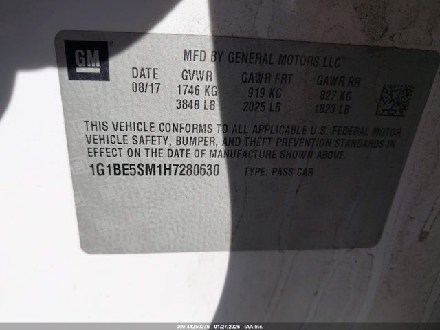 Chevrolet Cruze Lt Auto 2017 1G1BE5SM1H7280630 Image 9