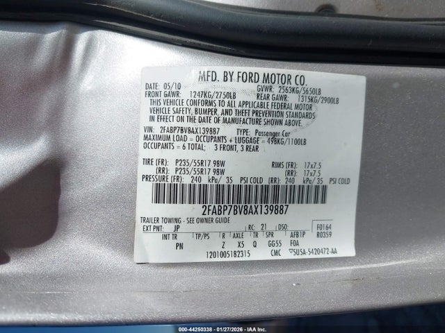 2010 FORD CROWN VICTORIA 2FABP7BV8AX139887 Photo 8