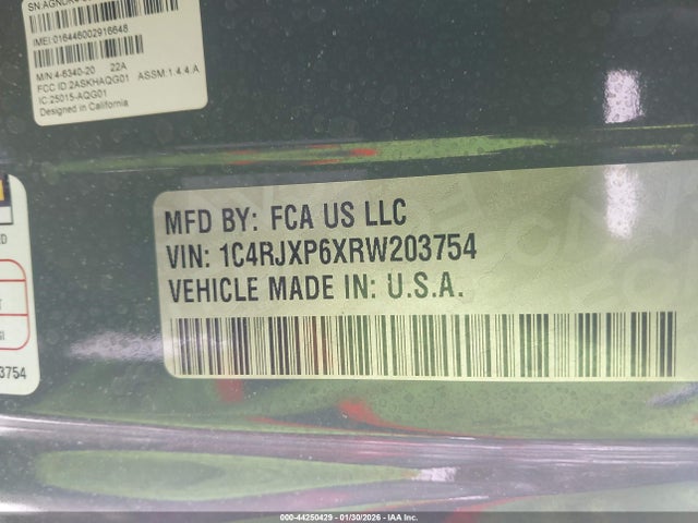 Aukcja sprzedaży 2024 Jeep Wrangler 4xe Sahara 4xe, vin: 1C4RJXP6XRW203754, numer aukcji: 44250429