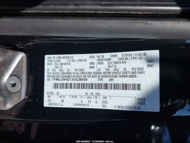 2018 FORD ESCAPE 1FMCU9HD1JUC26034 Photo 8