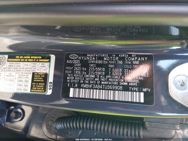 Aukcja sprzedaży 2026 Hyundai Kona Sel Sport, vin: KM8HF3AB4TU369908, numer aukcji: 44250443