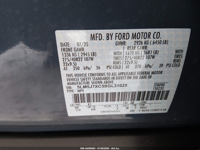 5LM5J7XC5SGL31025 Lincoln Aviator Reserve